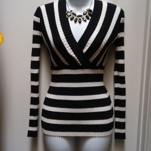 INC black and white striped sweater